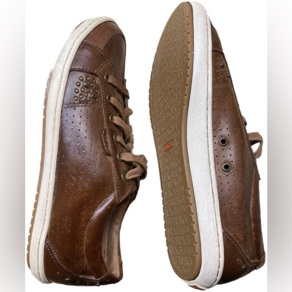 Taos Women's Freedom brown walking leather Sneaker/shoe Studded grunge boho 9 - Picture 6 of 7